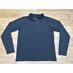 Lululemon Metal Vent Tech 1/2 Zip Pullover Mens M Deep Coal Black Long Sleeve